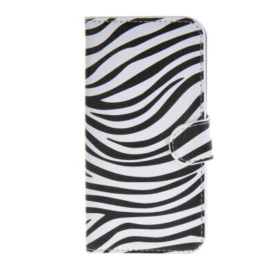 

MOONCASE Zebra style Leather Side Flip Wallet Card Slot Stand Pouch ЧЕХОЛ ДЛЯ Samsung Galaxy S6 Edge