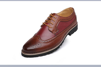 

Men Business Wingtip Oxfords Dress Formal Brogue Lace Up Casual Leather Shoes
