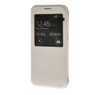 

MOONCASE Transparent Flip Pouch view window Leather Wallet чехол для Samsung Galaxy S6 White