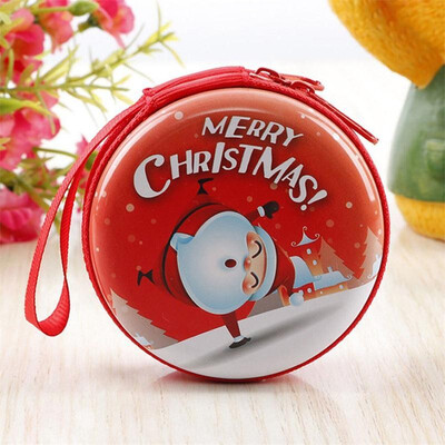 

Merry Christmas Coin Purse Key Pouch Earphone Bags Pouch Zip Small Wallet Xmas