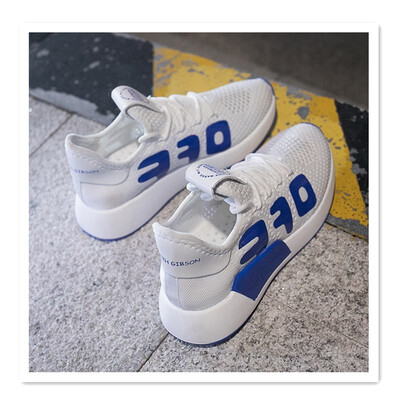 

New breathable mesh casual shoes thick-soled running shoes Korean version of openwork flat-bottomed sneaker mesh shoes