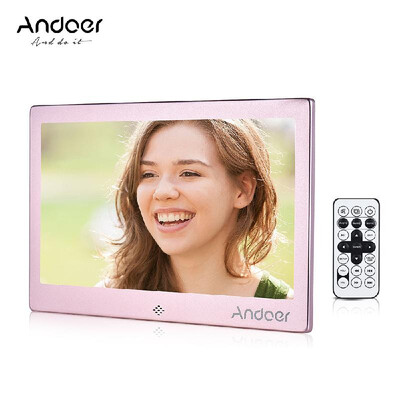 

Andoer 10 LED Digital Photo Frame 720P Video Music Calendar Clock TXT Player 1024 600 Resolution Metal Frame with Remote Contro