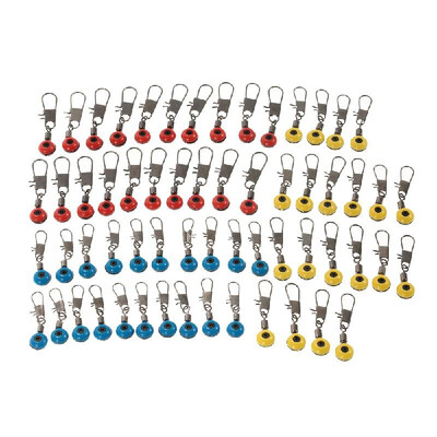 

60pcs Space Beans Fishing Connector Float Connector Rolling Swivel Fishing Accessories Fishing Tackle Tool 3 Colors