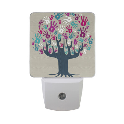 

ALAZA LED Night Light With Smart Dusk To Dawn SensorHello Word In Different Languages Plug In Night Light