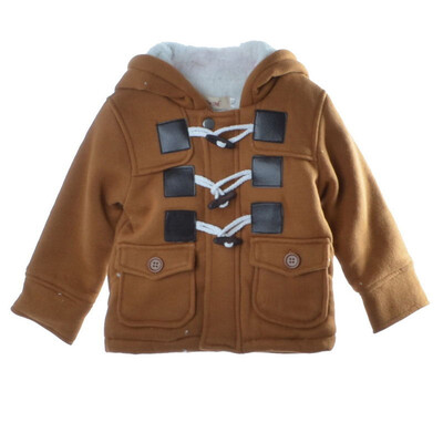 

Baby Warm Fleece Hooded Coat Horn Button Outerwear Boy Snowsuit Toddler Jacket