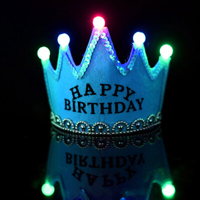 

Qinglan birthday hat childrens luminous crown birthday party arrangement supplies party decoration pink