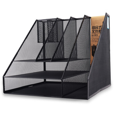 

(Deli) 9197 metal mesh triple magazine box black