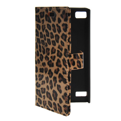 

MOONCASE Slim Leather Flip Wallet Card Pouch with Kickstand Shell Back ЧЕХОЛ ДЛЯ BlackBerry BB Z3 Leopard