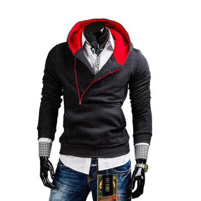 

Zogaa New Men's Hoodie Matching Color Slim Active