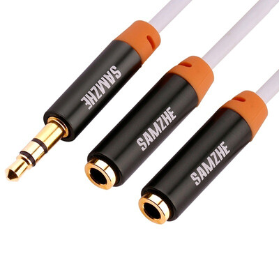 

Белый Shanze 0,3 м (SAMZHE) YPX-8500 3,5 мм стерео наушников расширенный одну точку две кабельные пары проводов аудио плакированной издание