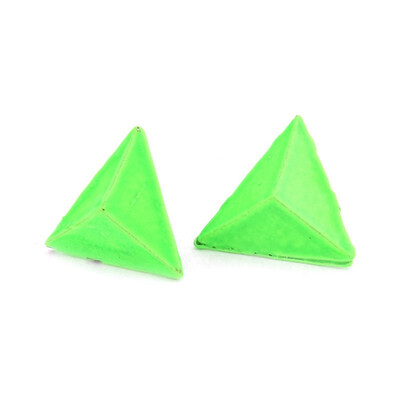 

Fashion Flurescent Green Three-dimensional Inverted Triangle Studs Earring Cute