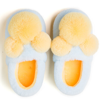 

Love home home warm cotton slippers parent-child models cartoon floor cotton shoes children bean color 22 yards LJ6017