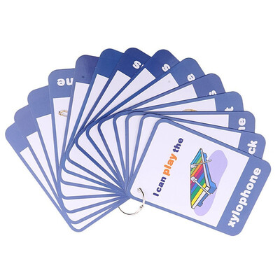 

14 Musical Instrument Flash Cards-English word learning card&pocket size flashcard for Preschool children-English Vocabulary Cards