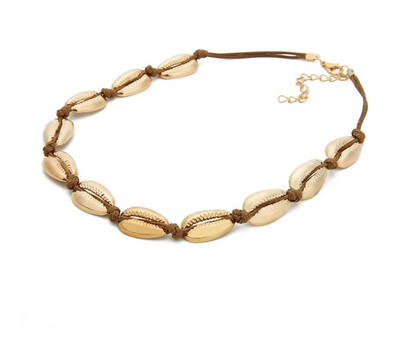 

New fashion shell necklace Bohemian Europe&America women conch gold shell necklace ladies pendant