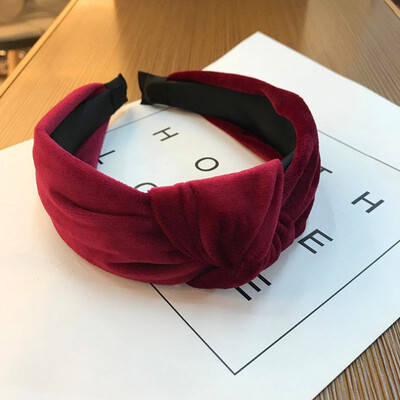 

Womens Headband Twist Hairband Bow Knot Cross Tie Velvet Headwrap Hair Band
