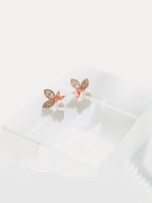 

ONICE 925 Sterling Silver Eearing with Cultured Pearl and Butterfly accented with Zircon WQE021