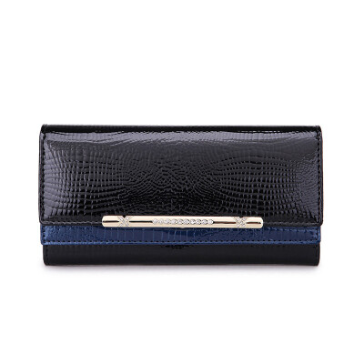 

Luxury brand female leather wallet European and American fashion genuine leather evening bag chain women Clutch bag long purse