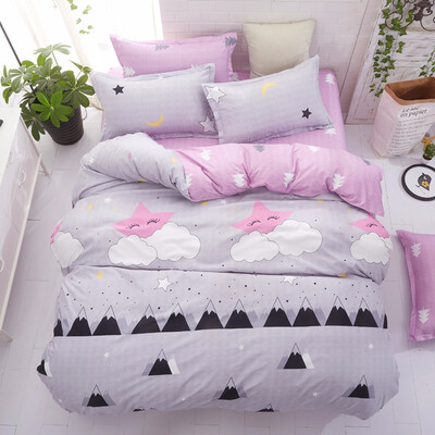 

Grey Bedding Set 2018 Summer Bed Linens 4pcsset Duvet Cover Set Pastoral Bed Set Kids Adult Bedding Bedclothes Queen King