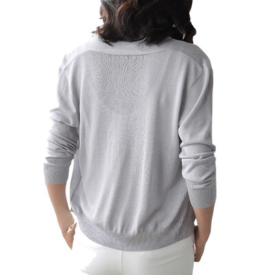 

Silk knit shirt jacket 2018 autumn new shawl loose slimming silk sunscreen air conditioning shirt ladies shirt