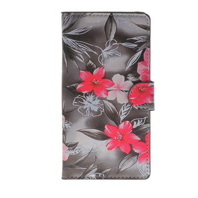 

MOONCASE Flower style Leather Side Flip Wallet Card Slot Stand Pouch ЧЕХОЛ ДЛЯ Sony Xperia Z4