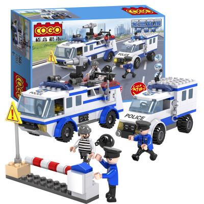 

plot height (COGO) city police series of building blocks of emergency relief plastic children's educational toys fight pieces of small particles city series 368 tablets 13913