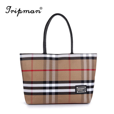 

Tripman Hot New Fashion Famous Designers Brand Handbags Women Big Tote Bags PU Leather Shoulder Bag Stripped Lady Shoulder Bag