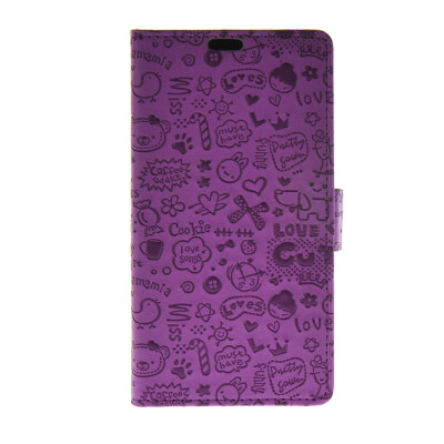 

MOONCASE Cute Little Witch Leather Side Flip Wallet Card Holder Stand Pouch ЧЕХОЛ ДЛЯ Sony Xperia C4 Purple