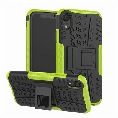 

Fecoprior Case For iPhone XR Back Cover Stand Silicon TPU PC Armor Heavy Rugged Phone Celulars Fundas Coque