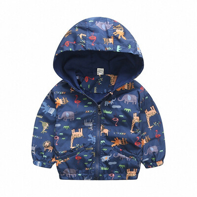 

0-120cm Cute Dinosaur Children Coat Kids Jacket Boys Outerwear Coats Active Boy Windbreaker Baby Clothes Clothing