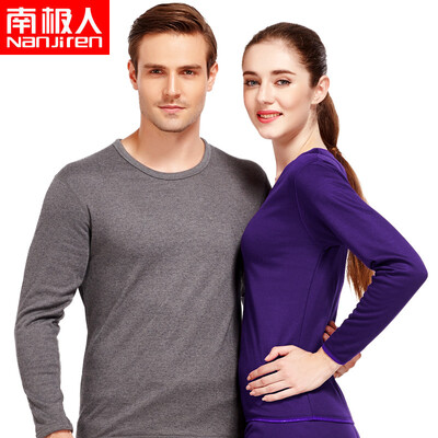 

Antarctic Nanjiren gold velvet plus velvet men&women middle&old aged thermal underwear mens suit ladies - Violet XXL