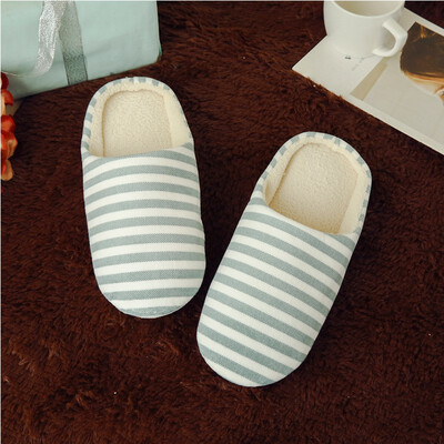 

Minimalist stripes soft soles cotton indoor houseshoes