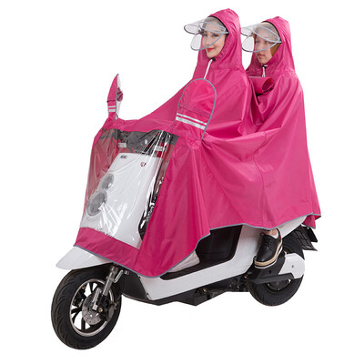 

Yuhang YUHANG outdoor riding electric battery motorcycle raincoat men&women double poncho big hat 4XL red
