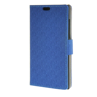 

MOONCASE Maze grid Style Wallet Leather Card Slot Bracket Back чехол для BlackBerry Leap Dark blue