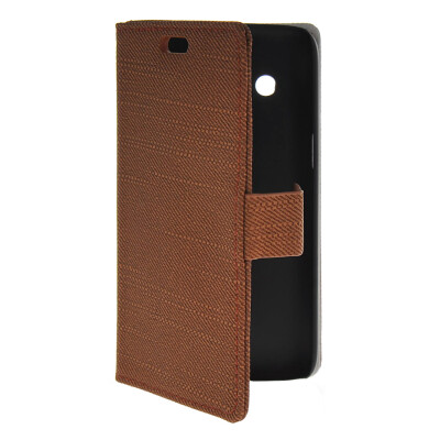 

MOONCASE Slim Leather Flip Wallet Card Pouch with Kickstand Shell Back ЧЕХОЛ ДЛЯ Samsung Galaxy Core 4G G3518 Brown