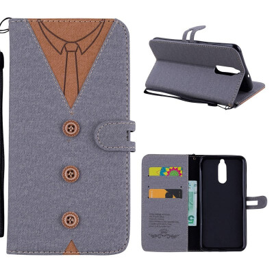 

MOONCASE Huawei Mate 10 Lite stitching embossed mens leather case - gray