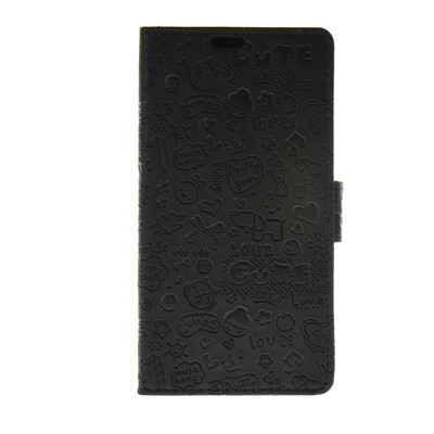 

MOONCASE Cute Little Witch Leather Side Flip Wallet Card Holder Stand Pouch ЧЕХОЛ ДЛЯ Sony Xperia C4 Black