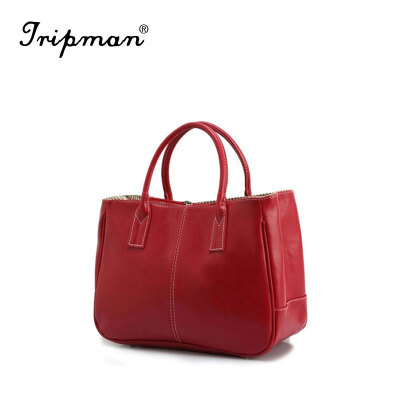 

Tripman 2016 womens leather handbag summer shoulder small fresh wax oil bag PU candy color bag elegant women tote bag