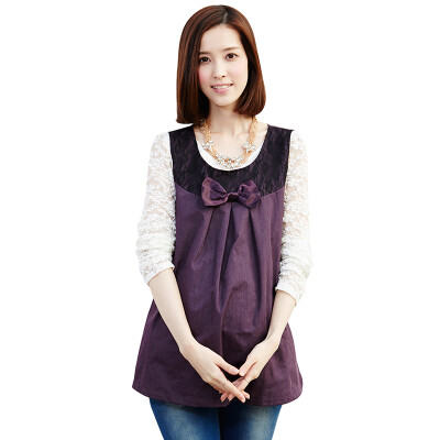 

October mommy radiation suit lace flower bow metal pregnant women radiation protection purple 160 / 90C  code
