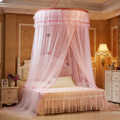 

Luxury Romantic Hung Dome Mosquito Net Princess Students Insect Bed Canopy Netting Lace Round Mosquito Nets Curtain For Bedding