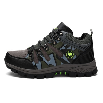 

Winter Mens Camouflage Hiking Shoes Fur Lined Warming Camel Outdoor Shoes Men Rubber Antiskid Hunting Trekking Sneakers