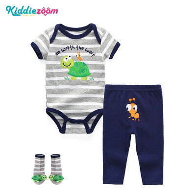 

3Pcslot Baby BodysuitsPantsSocks Cotton Baby Clothes Boys Girls For Babies Clothing Sets Babywear Print Fashion Stripes Purple