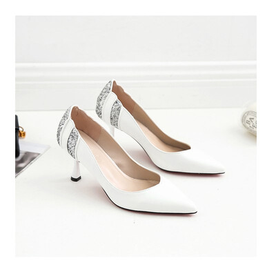 

2018 fashion spring&autumn new pu single shoes womens high heels stiletto pointed shallow mouth wild sexy four seasons shoes