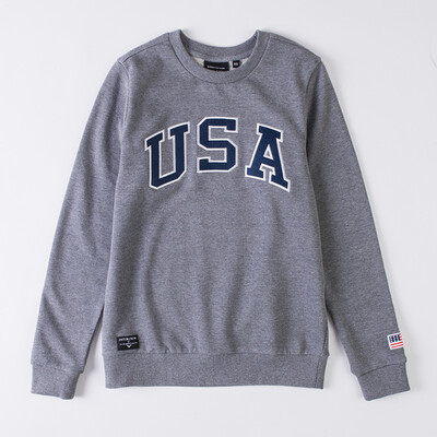 

Intercrew sweater women 2018 autumn&winter new casual fashion lovers with solid color letter stickers embroidered round neck sweater female ITR3TR32W hemp gray 90M