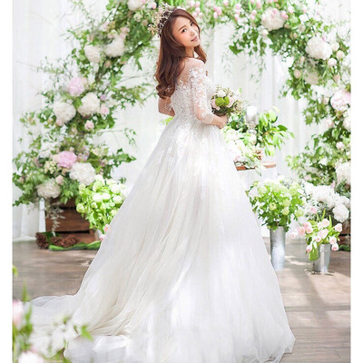 

New Arrival Vestido De Noiva 2018 Long Sleeve Wedding Dresses Tulle Lace Bride Dresses Wedding Gowns Vintage Wedding Dresses