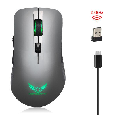 

24G 2400 DPI Wireless Portable Mobile Mouse 6-Button Built-in Battery USB Optical Mouse with USB Receiver 4 Adjustable DPI Option