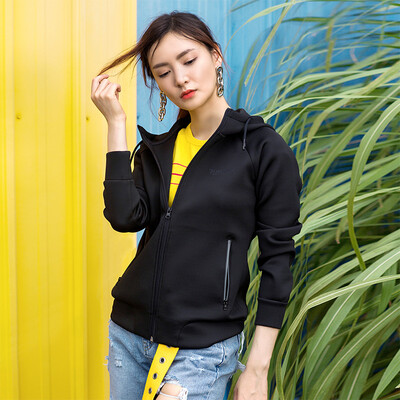 

Pathfinder TOREAD sweater autumn&winter outdoor men&women air layer jacket casual hooded cardigan sweater TAUF92768 black female L