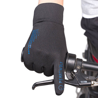 

Jieshiaibaoluo autumn&winter cycling gloves for men&women warm driving gloves outdoor sports mountaineering touch screen waterproof gloves blue wave point L