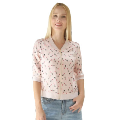 

Silk sunscreen jacket 2019 spring&summer fashion silk embroidery printing slim slimming solid color casual business large size autumn ladies coat shirt