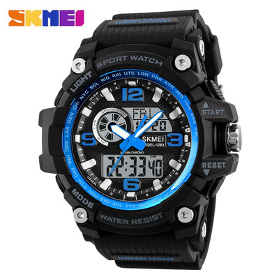 

SKMEI Sports Watch For Men Fashion Multifunctional Chronograph Digital Quartz Watch with Double Display