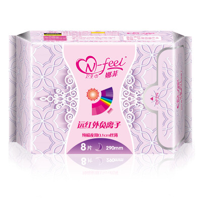 

Nafi sanitary napkin 3D convex convex cotton surface plus night with 350mm * 6 (leak-proof breathable light absorption after the leakage barrier)